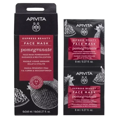 APIVITA Express beauty maska za lice s narom za blistavost i revitalizaciju, 2x8 ml