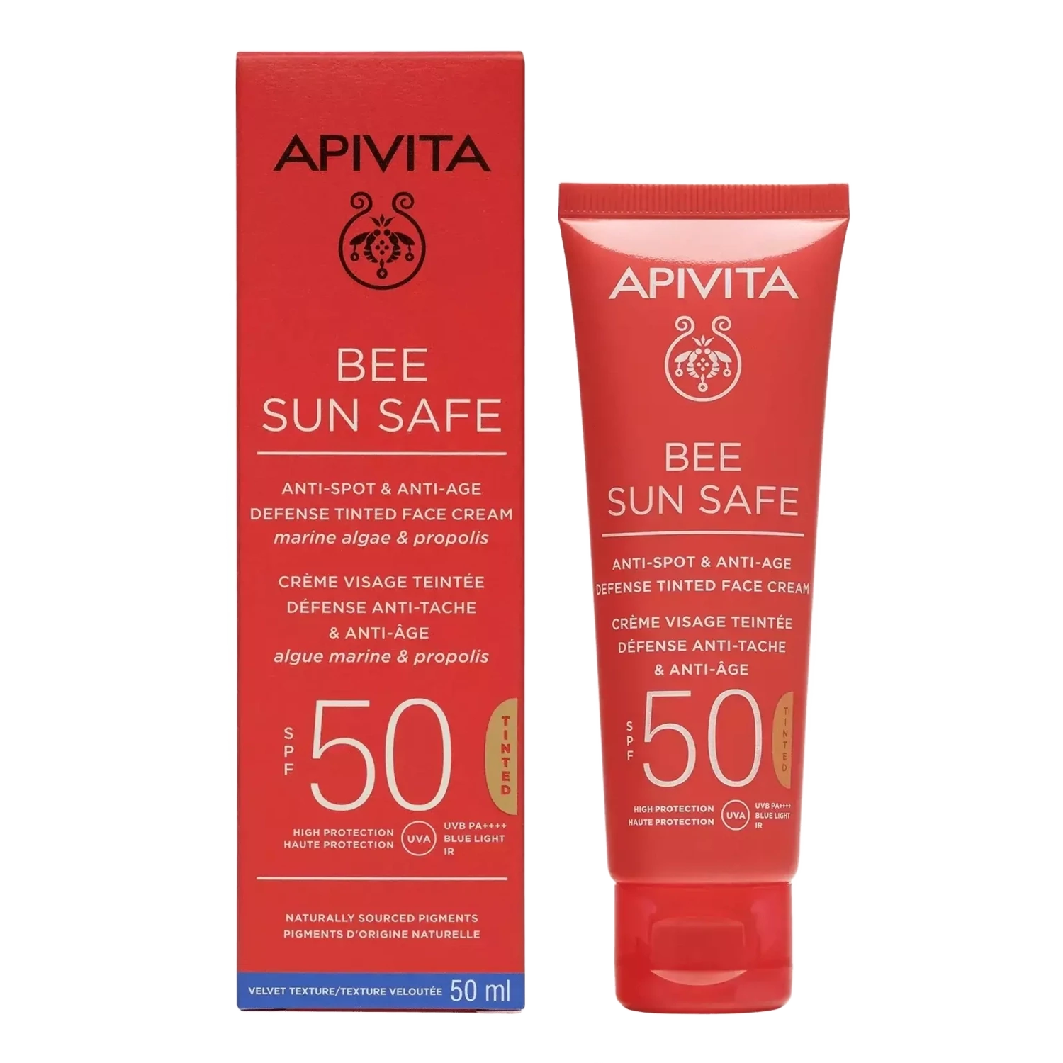 APIVITA Bee Sun Safe tonirana krema za lice  protiv mrlja i starenja SPF50, 50 ml