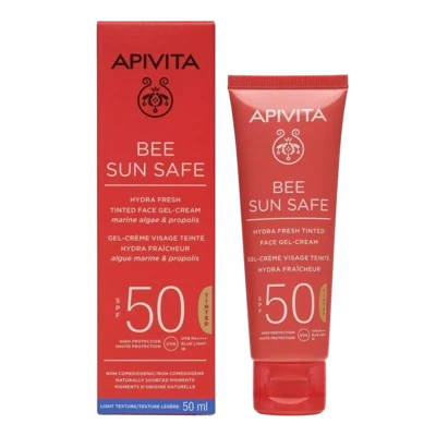 APIVITA Bee Sun Safe hidratantna tonirana gel-krema za lice SPF50, 50 ml