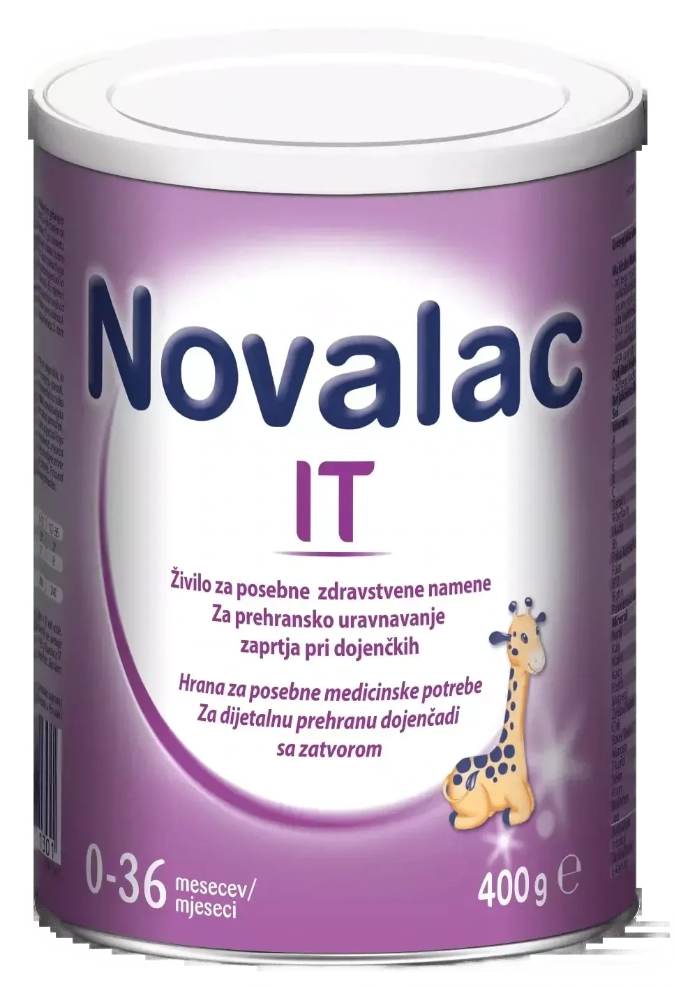 Novalac IT, mliječna hrana za dojenčad i malu djecu sa zatvorom