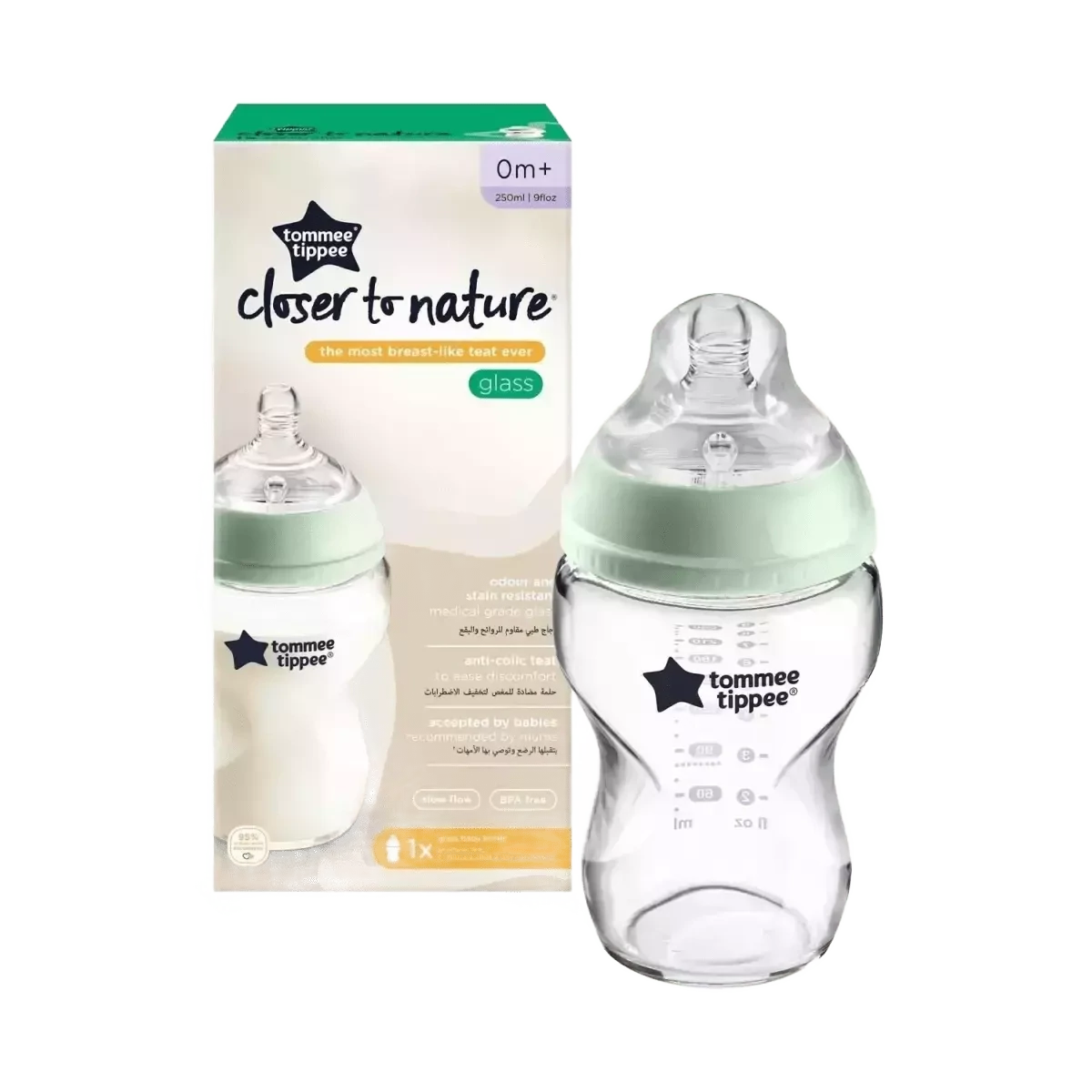 Tommee Tippee closer to nature  staklena bočica, 250 ml
