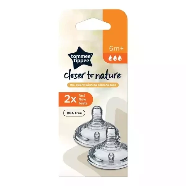Tommee Tippee Zamjenske  dude  velikog  otvora, silikonske, 2 kom., 6+ mjeseci