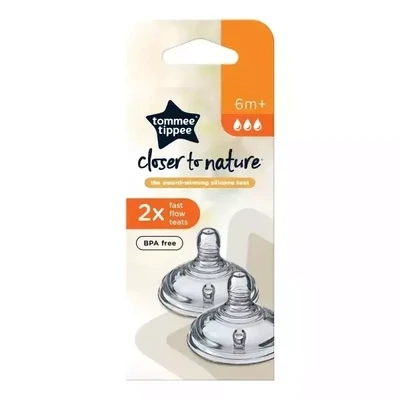 Tommee Tippee Zamjenske  dude  velikog  otvora, silikonske, 2 kom., 6+ mjeseci