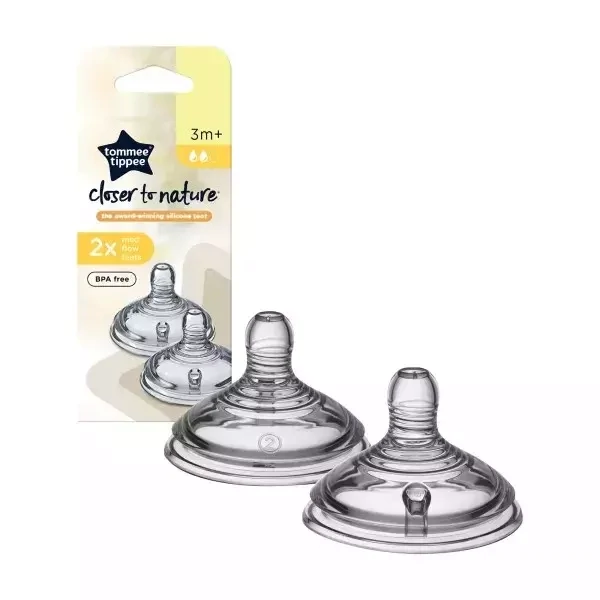 Tommee Tippee Zamjenske  dude  srednjeg  otvora, silikonske, 2 kom., 3+ mjeseci