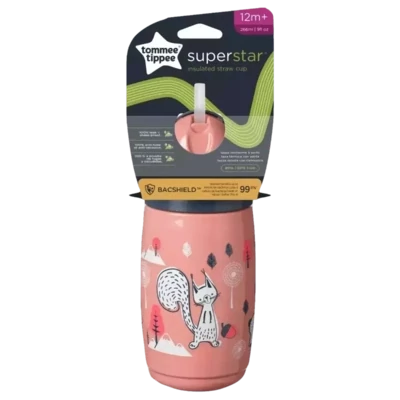Tommee Tippee termo čaša sa silikonskom slamkom na izvlačenje, 266 ml, 12mj+