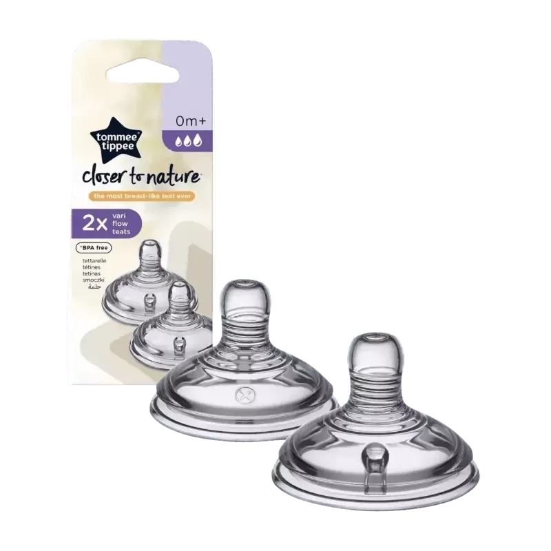 Tommee Tippee &quot;Variflow&quot; zamjenske dude  s  promjenjivim protokom, silikonske, 2 kom., 0+ mjeseci