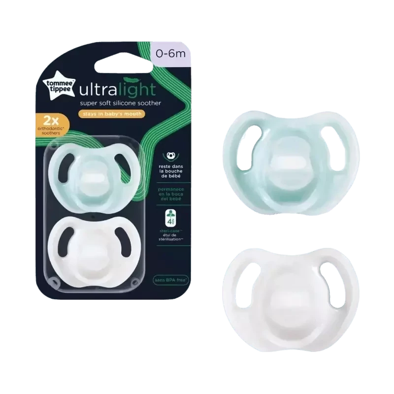 Tommee Tippee Duda varalica &quot;ultra light&quot; 0 - 6 mjeseci, 2 kom. (prozirna i tirkizna)