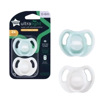 Tommee Tippee Duda varalica &quot;ultra light&quot; 0 - 6 mjeseci, 2 kom. (prozirna i tirkizna)