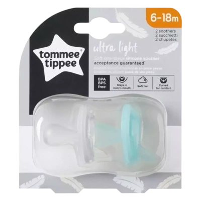Tommee Tippee Duda varalica &quot;ultra light&quot; 6 - 18 mjeseci, 2 kom. (prozirna i tirkizna)