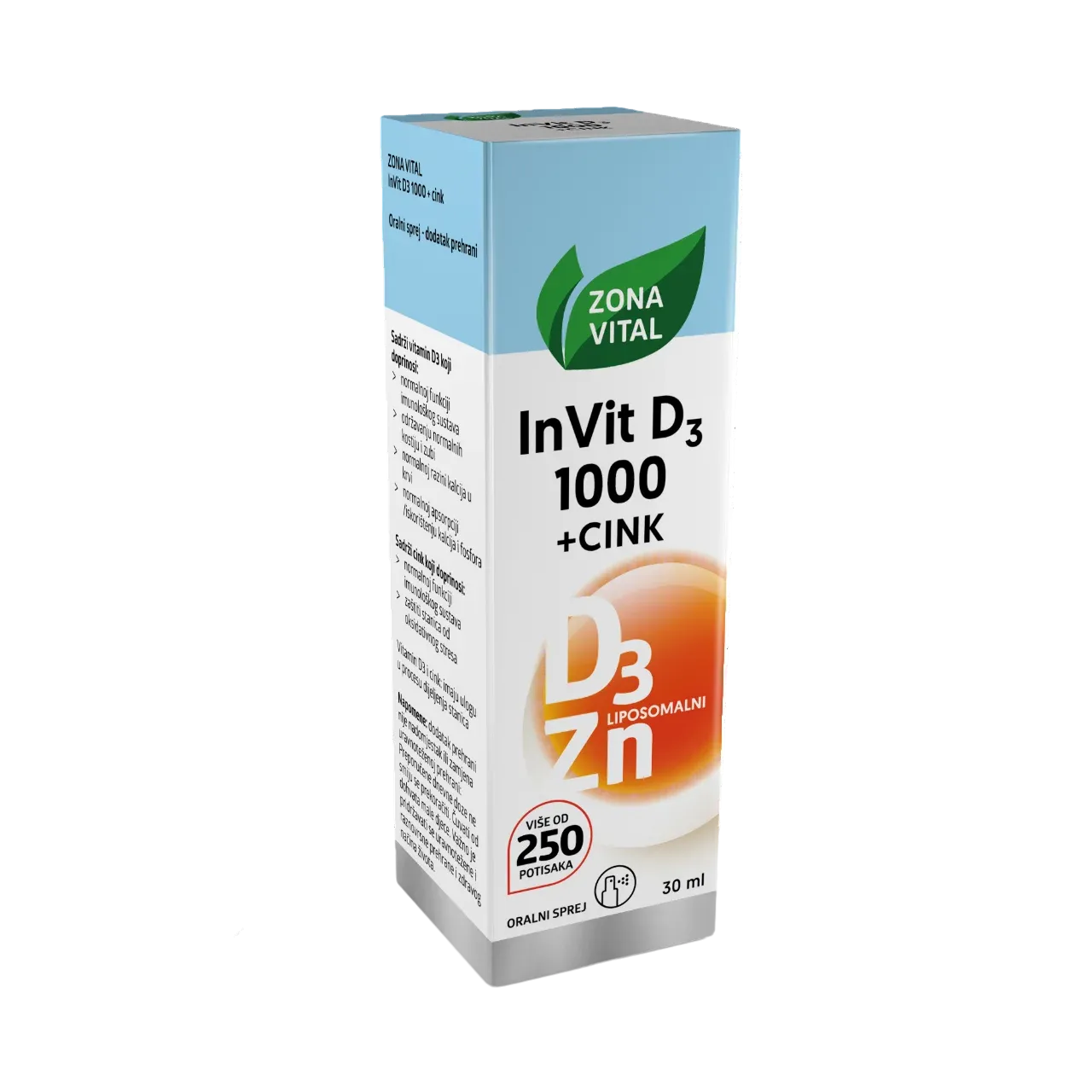 ZONA VITAL InVit D3 1000+cink, 30 ml