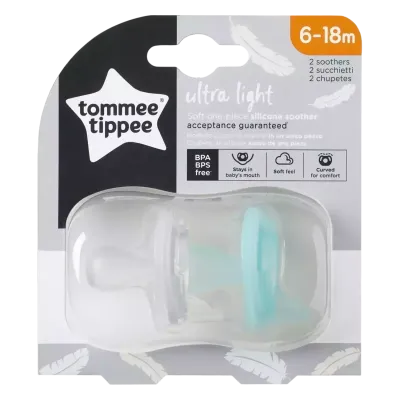 Tommee Tippee Duda varalica "ultra light" 6 - 18 mjeseci, 2 kom. (prozirna i tirkizna)