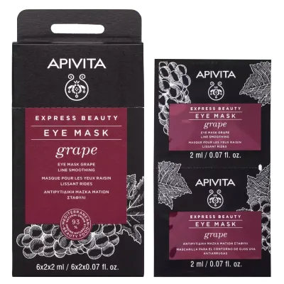 APIVITA Express beauty maska za područje oko očiju s grožđem za zaglađivanje, 2x2 ml