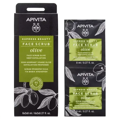 APIVITA Express beauty piling maska za lice s maslinom za dubinsku eksfolijaciju, 2x8 ml