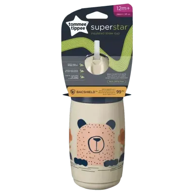 Tommee Tippee termo čaša sa silikonskom slamkom na izvlačenje, 266 ml, 12mj+