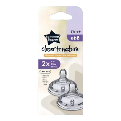 Tommee Tippee "Variflow" zamjenske dude  s  promjenjivim protokom, silikonske, 2 kom., 0+ mjeseci