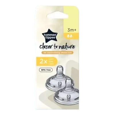 Tommee Tippee Zamjenske  dude  srednjeg  otvora, silikonske, 2 kom., 3+ mjeseci