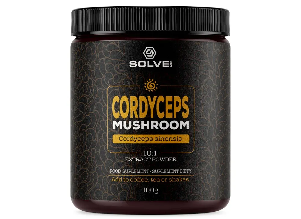 Solve Labs Cordyceps (Cordyceps sinensis) 10:1 extract powder, 100g