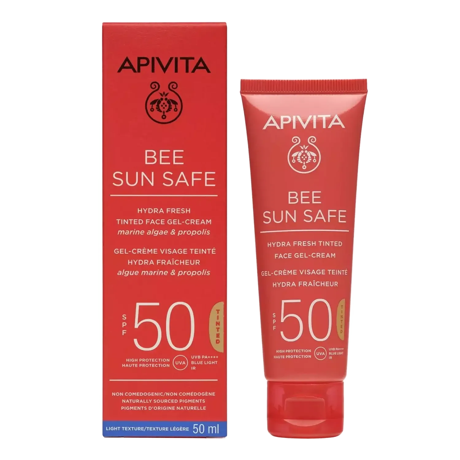 APIVITA Bee Sun Safe hidratantna tonirana gel-krema za lice SPF50, 50 ml