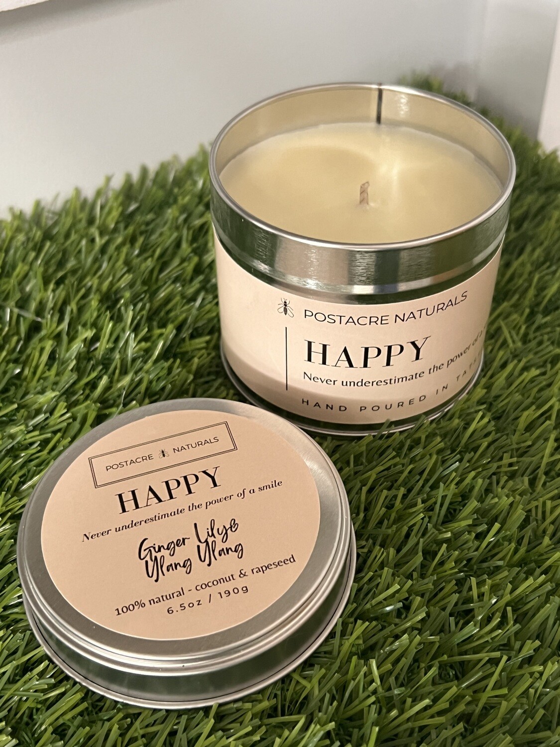HAPPY - Ginger Lily &amp; Ylang Ylang - 20cl Tin (V)
