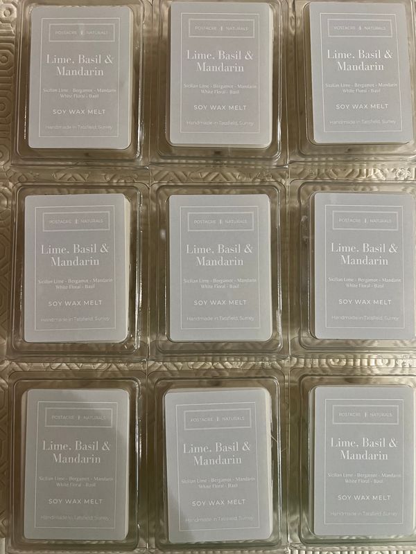 Lime, Basil & Mandarin Wax Melt (Soy) (V)