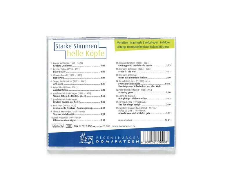 Starke Stimmen, helle Köpfe – Motetten, Volkslieder, Folklore – CD Regensburger Domspatzen