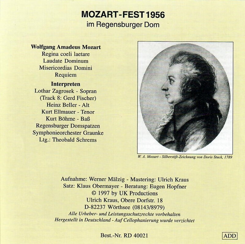 Tondokumente 1: Mozart-Fest im Regensburger Dom (1956)