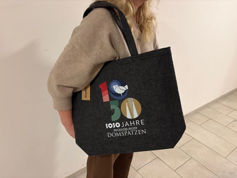 Filztasche zum Jubiläum mit Druck
