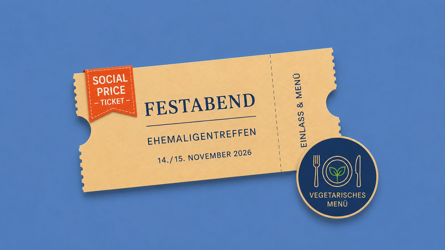 Social-Price-Ticket für den Festabend ( inklusive Menü vegetarisch)