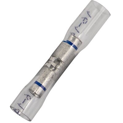 22966- CRYSTAL CLEAR SEAL BUTT CONN. - 16-14 AWG WINDOW BUTT CONN 15pk