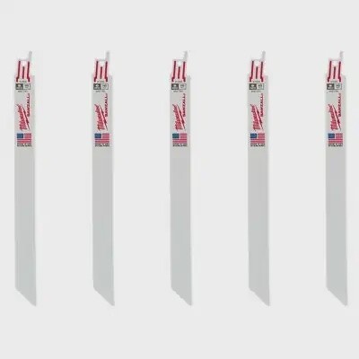 Milwaukee Tool 9&quot; 18 TPI MEDIUM METAL CUTTING SAWZALL RECIP SAW BLADES (5-PK)