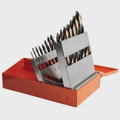 KnKut 21 Piece Mechanics Length Step Point Drill Bit Set 1/16&quot;-3/8&quot; by 64ths