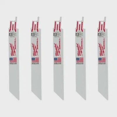 Milwaukee Tool 5-PK OF 4&quot; 18 TPI MEDIUM METAL CUTTING SAWZALL RECIP SAW BLADES
