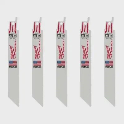 Milwaukee Tool 5-PK OF 6&quot; 14 TPI METAL CUTTING SAWZALL RECIP SAW BLADES