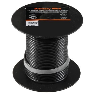 21341-PRIMARY WIRE 20 GAUGE BLACK