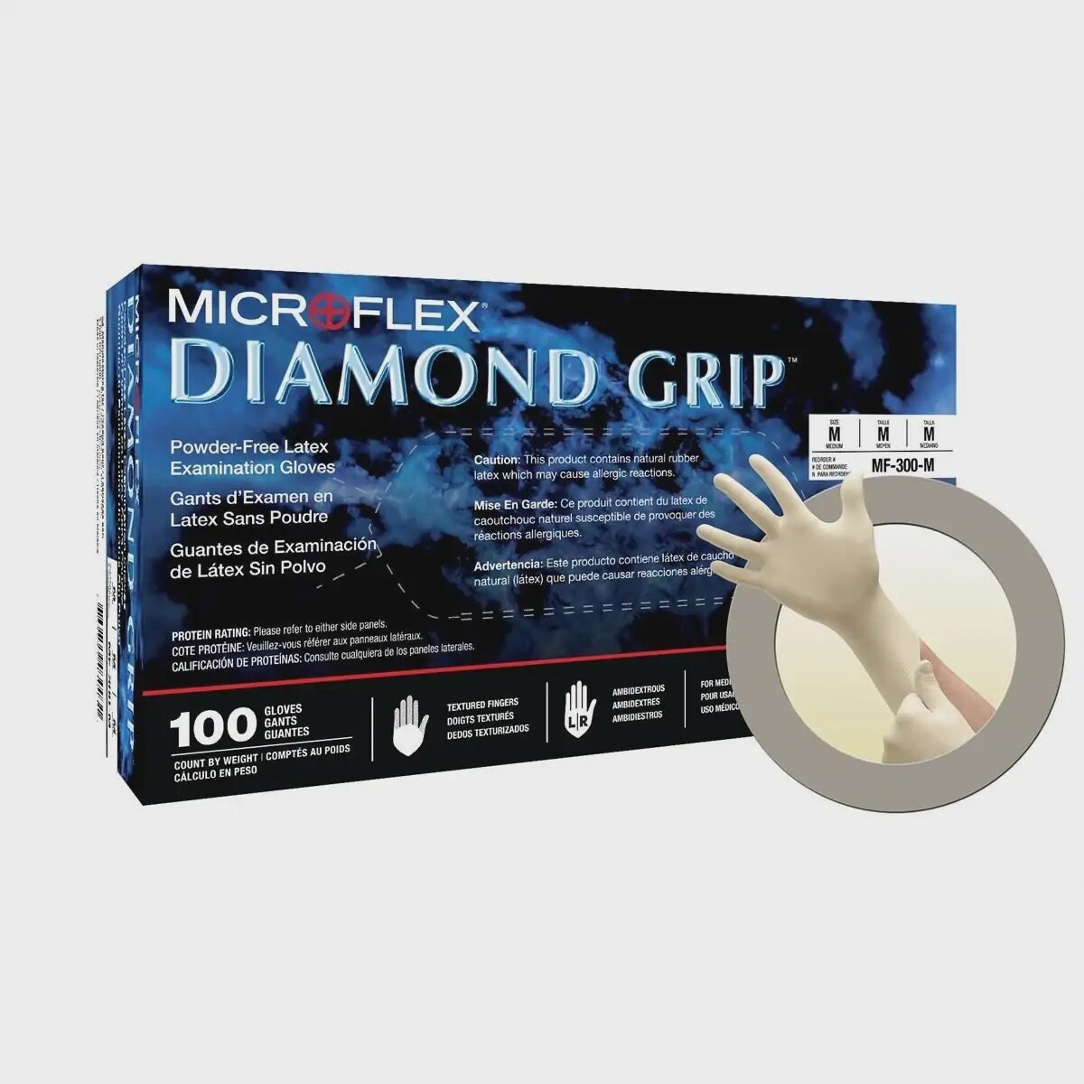 Microflex DIAMOND GRIP MF-300 LATEX GLOVES M