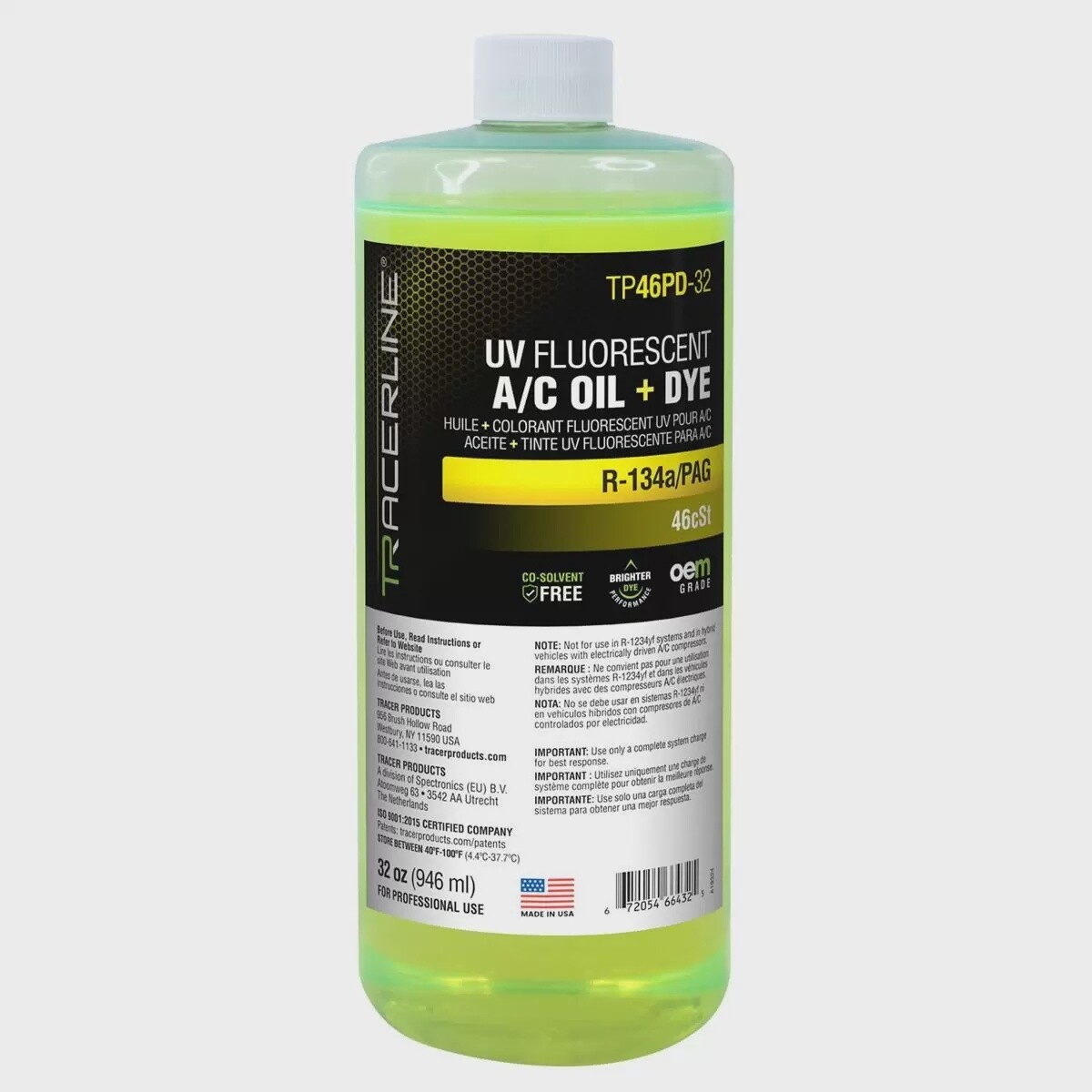 Tracer Products 32 oz. Bottle PAG 46 A/C Oil with Dye TRATD46PQ