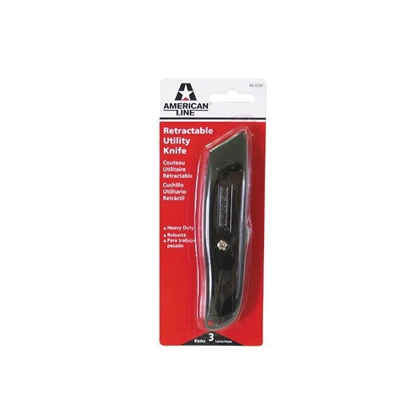AccuTEC 66-0330 Retractable Knife, High Carbon Steel Blade, Number of Blades Included: 3