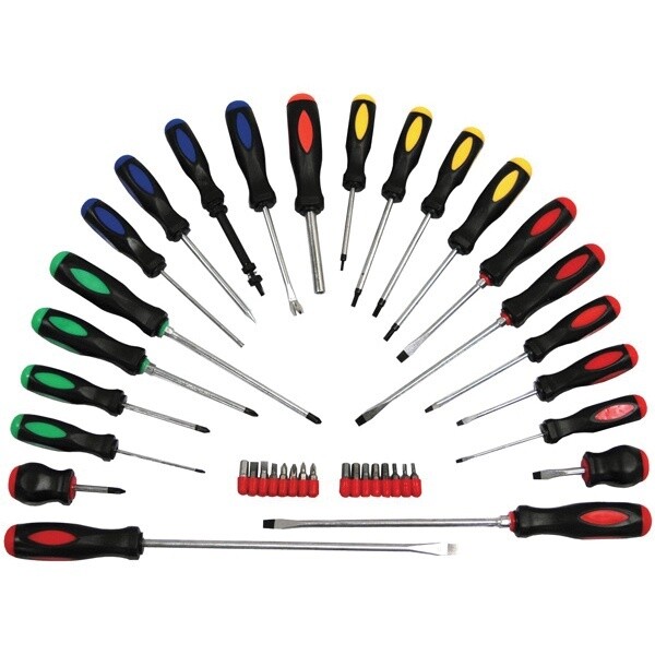 ATD ATD-6198 Screwdriver Set, Phillips, Pozi, Slotted, Star Point, 22 -Piece