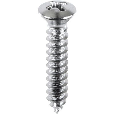 2730- #10 X 1 #8 HD PHILLIPS OVAL HEAD TAP SCREW CHROME
