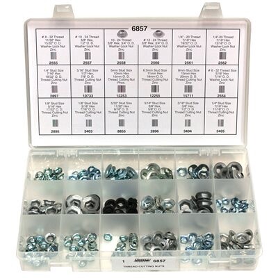 6857-THREAD CUTTING NUT QUIK-SELECT KIT- 227 PCS