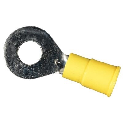 VINYL INSULATED RING TERMINAL - 12-10 GA. #12 - 1/4 STUD SIZE&quot;