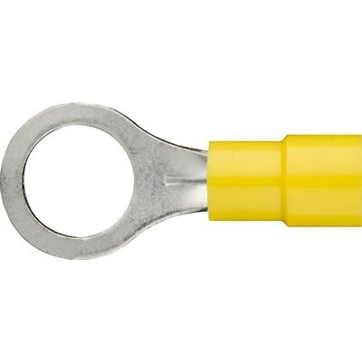 VINYL INSULATED RING TERMINAL - 12-10 GA. 5/16 - 3/8&quot; STUD SIZE&quot;