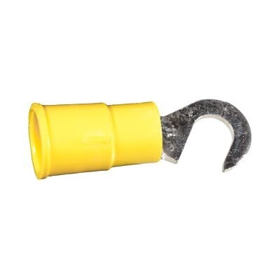 VINYL INSULATED HOOK TERMINAL - 12-10 GA. #8 - #10 STUD SIZE
