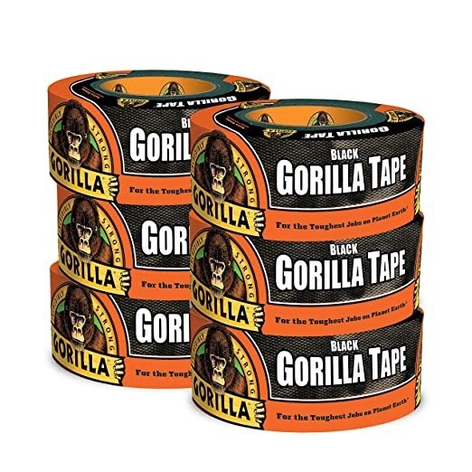 Gorilla Black Duct Tape, 1.88&quot; x 12 yd, Black