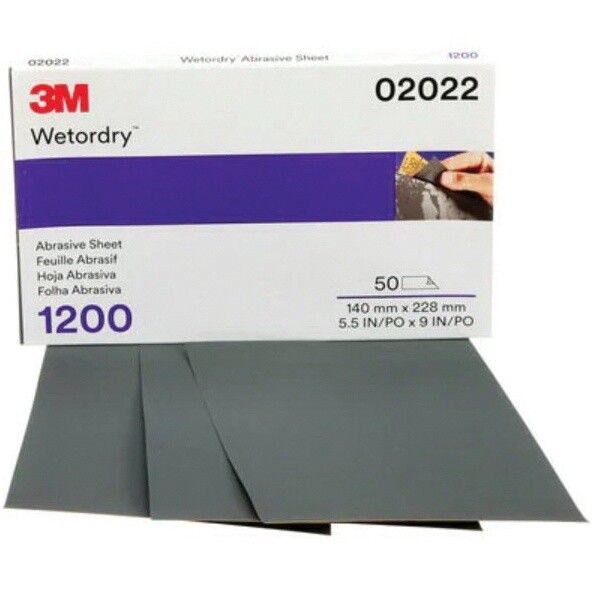 Wetordry™ 051131-02022 Abrasive Sheet, 9 in L, 5-1/2 in W, 1200 Grit, Silicon Carbide Abrasive, Better Tier