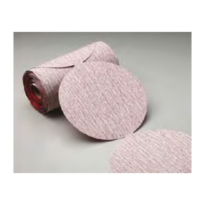 Stick-On Disc Roll, 6 in Dia, P80B Grit, Aluminum Oxide Abrasive, Paper Backing