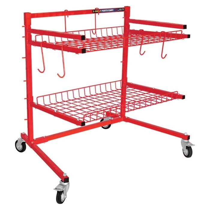ATD ATD-6568 2-Shelf Parts Cart, 47-1/4 in OAL, 41.7 in OAW, 30.7 in OAH, 2 -Shelf, 2-Locking Caster