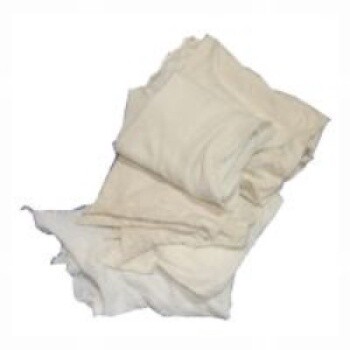 Coastal Wipers SWK-10 Knit Recycled Rag, 20 in W, 16 in L, Cotton, Soft White