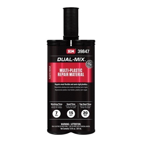 DUAL-MIX™ 39847 Multi-Plastic Repair Material, 7 oz, Cartridge, Liquid, Gray, Characteristic