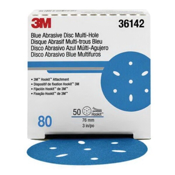 Hookit™ 051131-36142 Abrasive Disc, 3 in Dia, 80 Grit, Aluminum Oxide/Ceramic Abrasive, Paper Backing, Better Tier